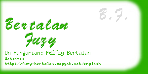 bertalan fuzy business card